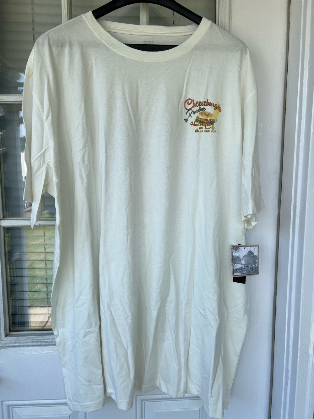 Margaritaville Cheeseburger in Paradise Pocket Graphic Short-Sleeve Tee - Cream